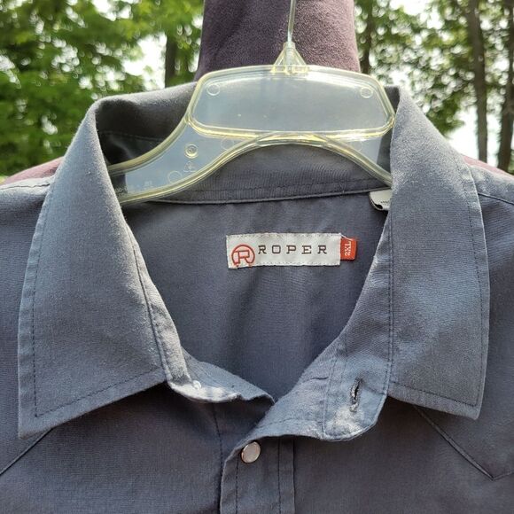 Roper Men’s Western Shirt | Snap Front | Size 2XL | Gray Plaid - Picture 5 of 11